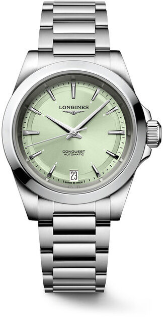 Longines L3.430.4.02.6 Conquest Sunray Green on Bracelet