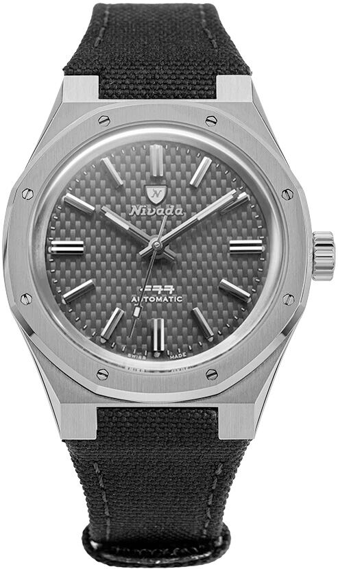 Nivada Grenchen F77 Titanium Anthracite Dial on Strap