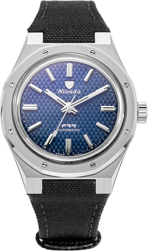 Nivada Grenchen F77 Blue Dial No Date on Strap