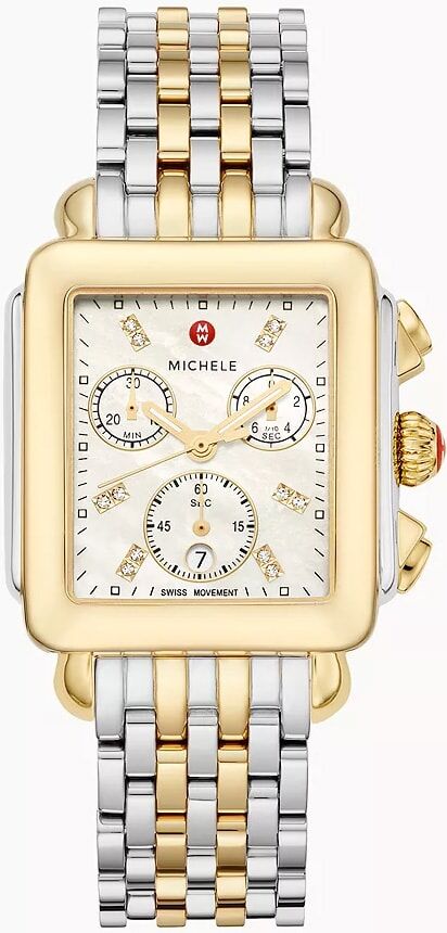 Michele Deco Two-Tone 18K Gold Diamond Dial Watch MWW06A000779