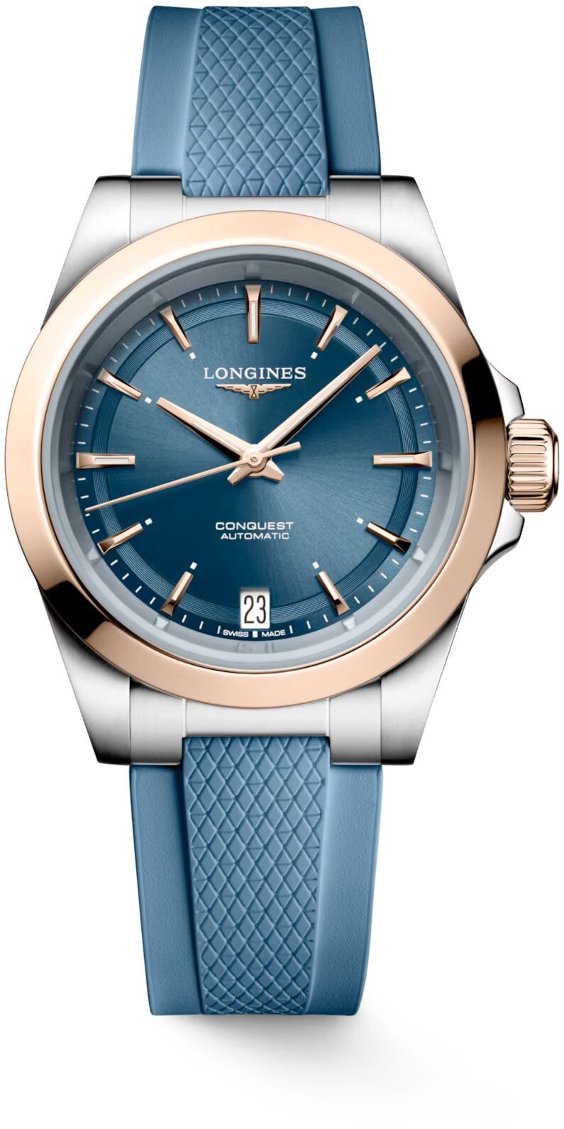 Longines L3.430.5.98.9 Conquest Sunray Purple Dial on Strap