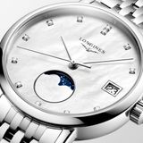 Longines L4.330.4.87.6 Elegant Collection Moonphase White Dial on Bracelet image 4 thumbnail