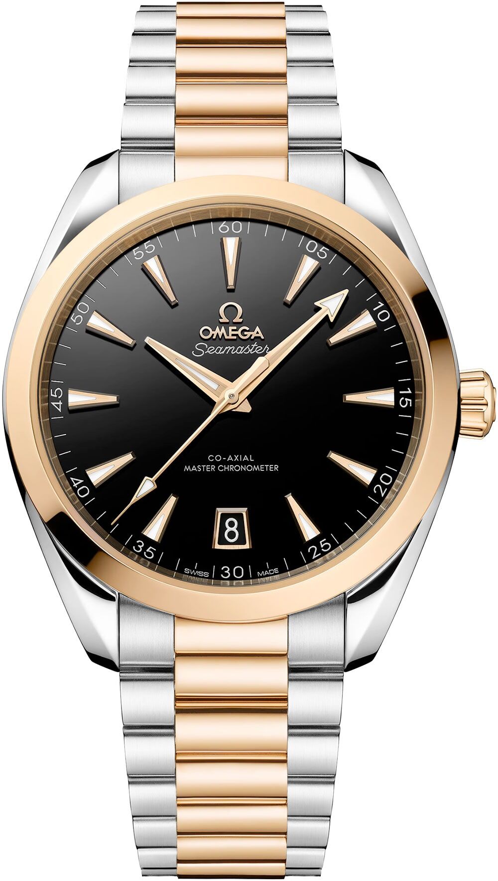 Omega 220.20.41.21.01.001 Seamaster Aqua Terra 150M Steel and Moonshine Gold on Bracelet