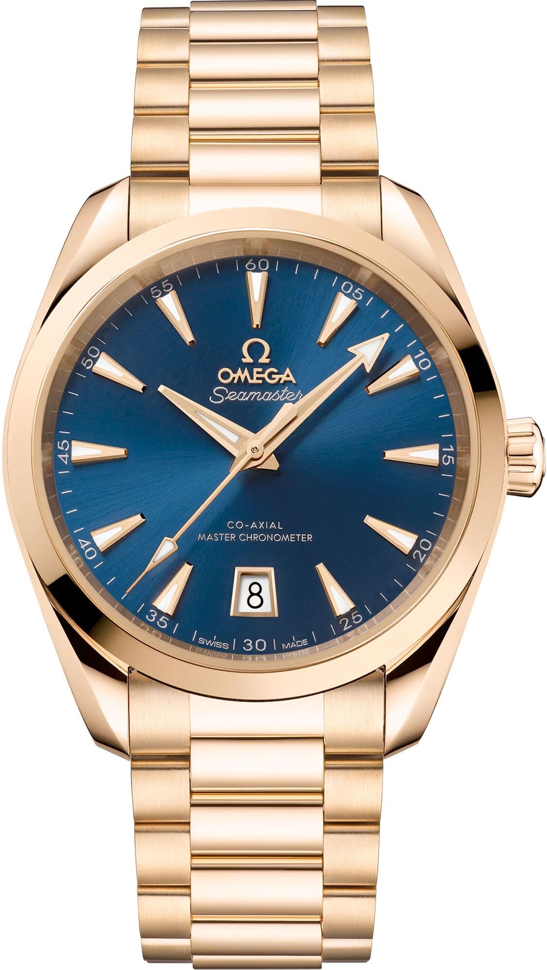 Omega 220.50.38.20.03.001 Seamaster Aqua Terra 150M Moonshine Gold on Bracelet