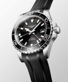 Longines Hydroconquest L3.790.4.56.9 GMT Black Dial on Strap image 6 thumbnail