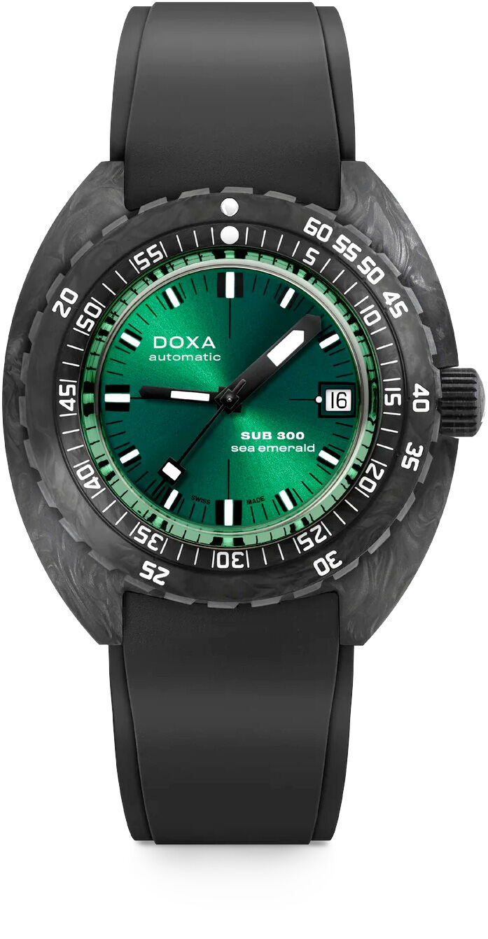 DOXA Sub 300 Carbon Sea Emerald 822.70.131.20 on Rubber Strap