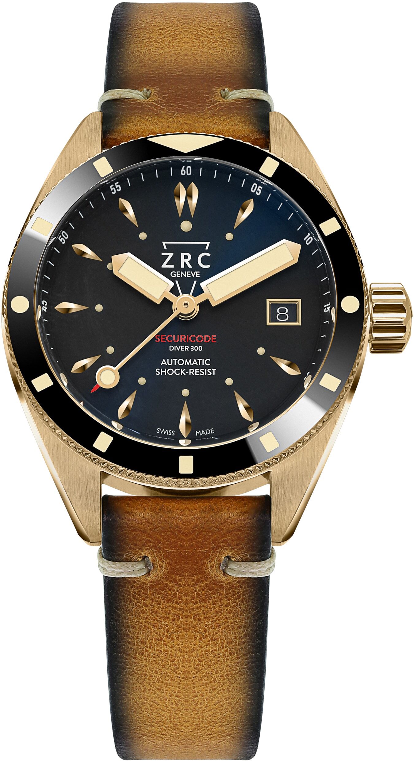 ZRC SC39463 Securicode Diver300 on Leather Strap