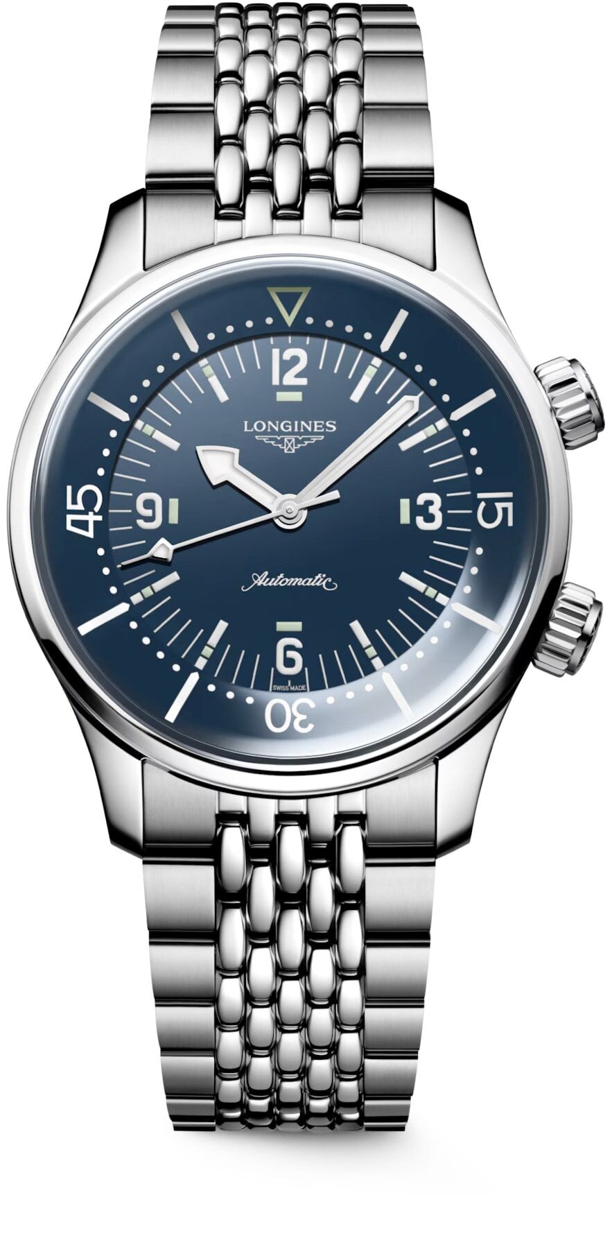 Longines L3.764.4.90.7 Legend Diver Blue Dial on Bracelet