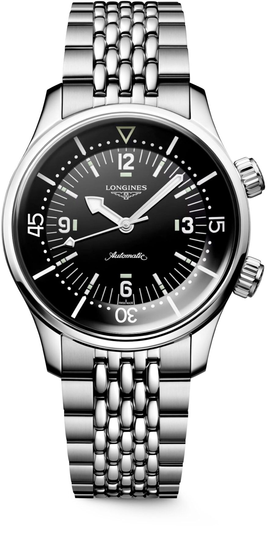 Longines L3.764.4.50.7 Legend Diver Black Dial on Bracelet