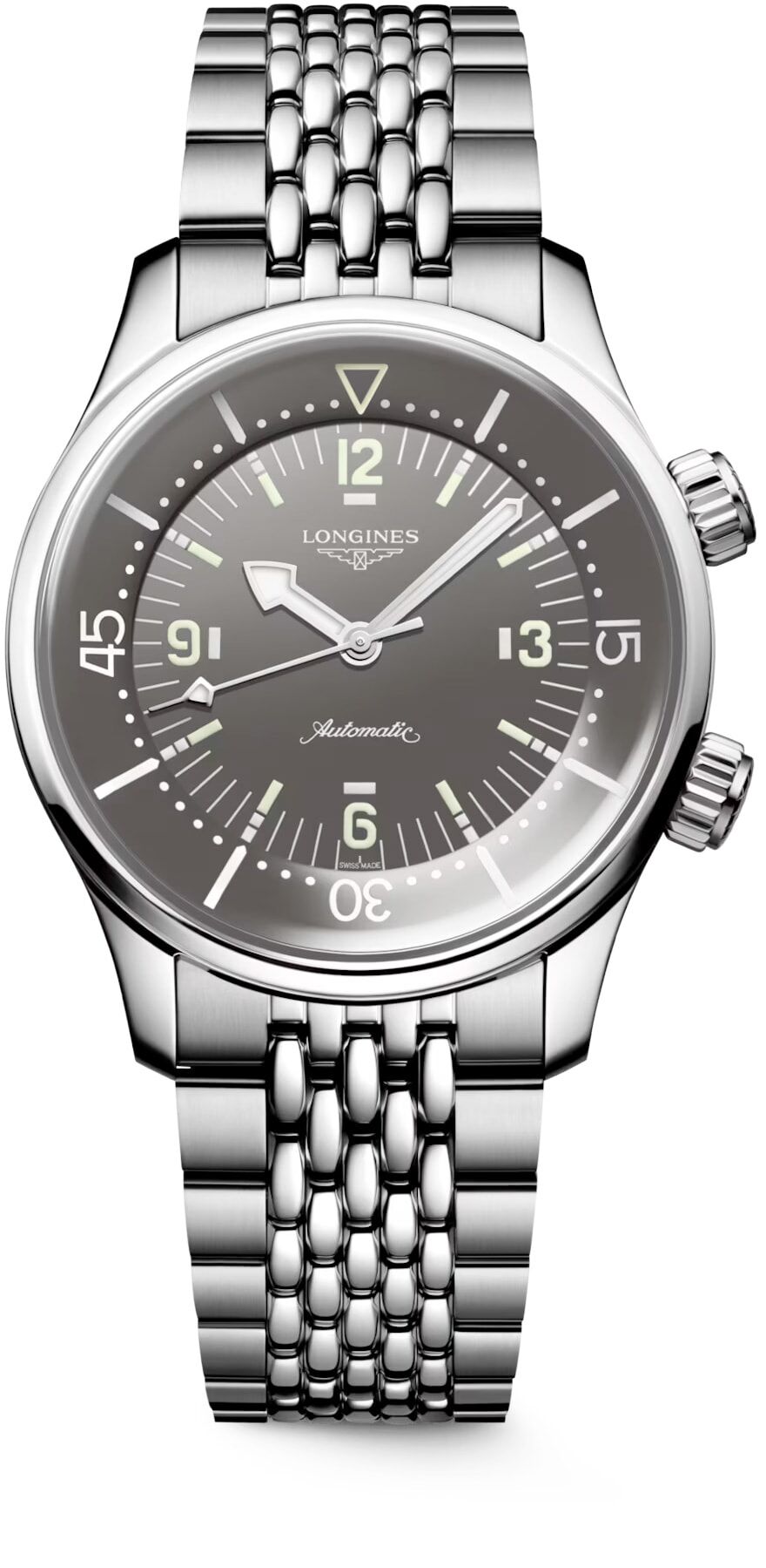 Longines L3.764.4.99.6 Legend Diver Grey Dial on Bracelet