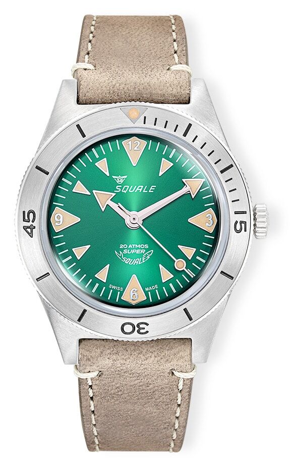 Squale SUPERSSAGR.PTO Super-Squale Big Arrows Green Dial on Strap
