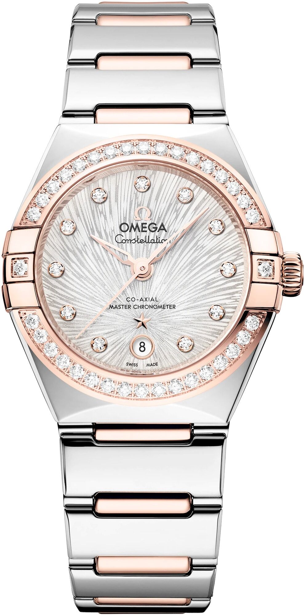 Omega 131.25.29.20.52.003 Constellation Silver Dial Steel Gold and Diamonds 29mm