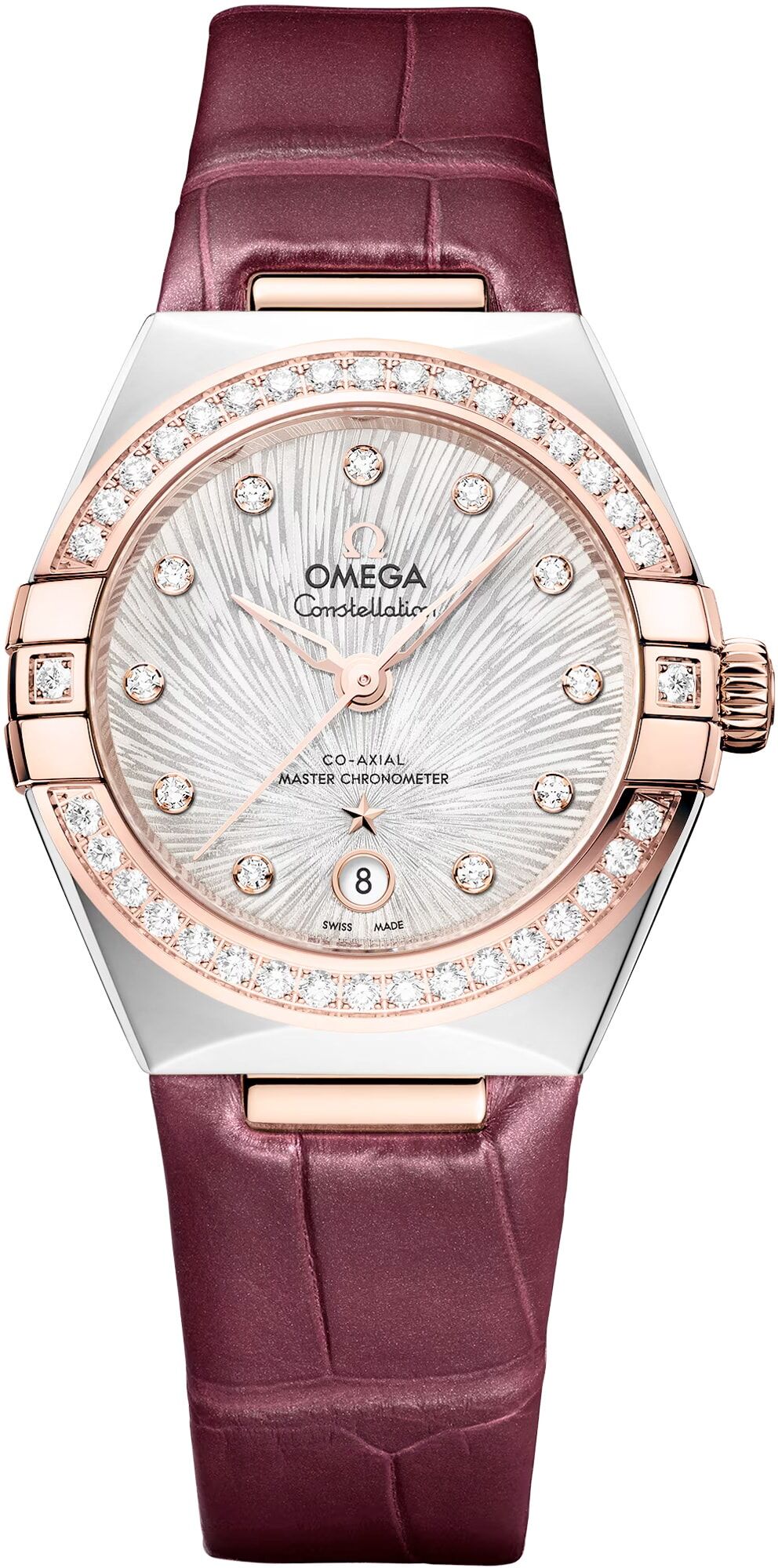 Omega 131.28.29.20.52.001 Constellation Silver Dial Steel Gold and Diamonds 29mm