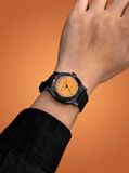 Nivada Grenchen 14131A01 Depthmaster Black Pumpkin on Leather Strap image 3 thumbnail