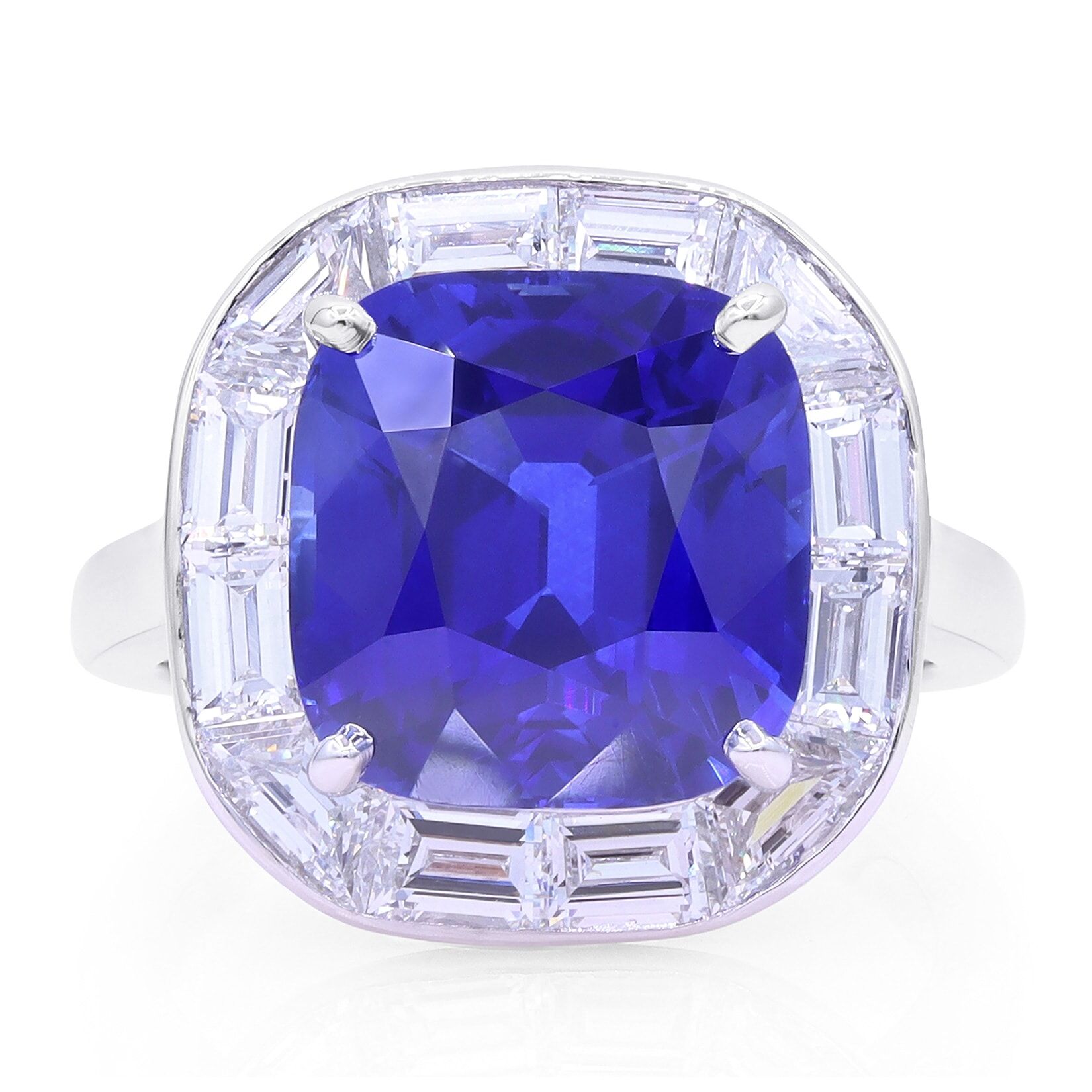 Oscar Heyman 9.31ct Royal Blue Sapphire Frame Ring 303666