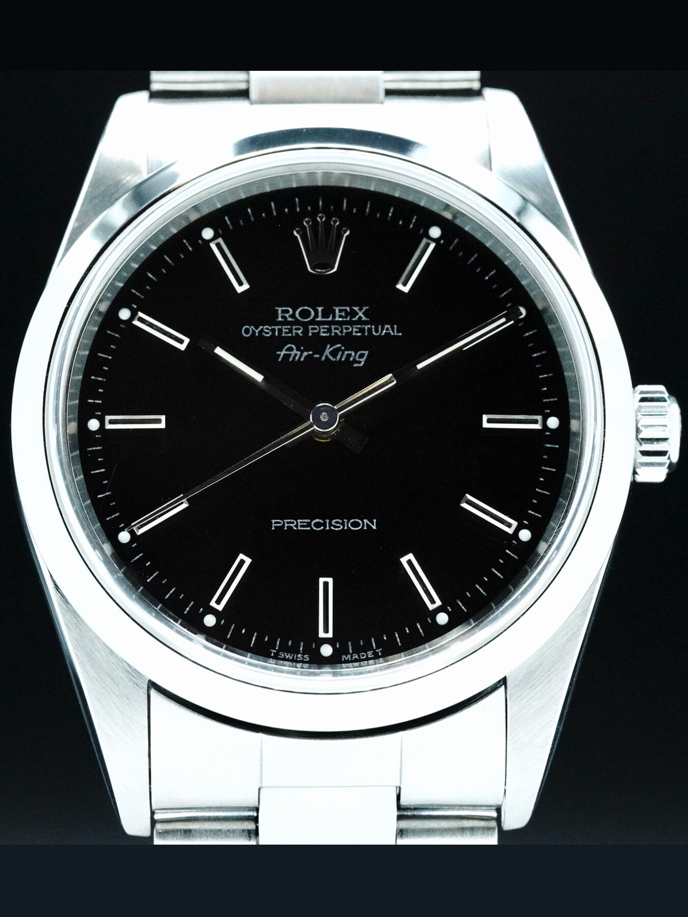 Rolex 14000 Air King 34mm Black Dial Stainless Steel