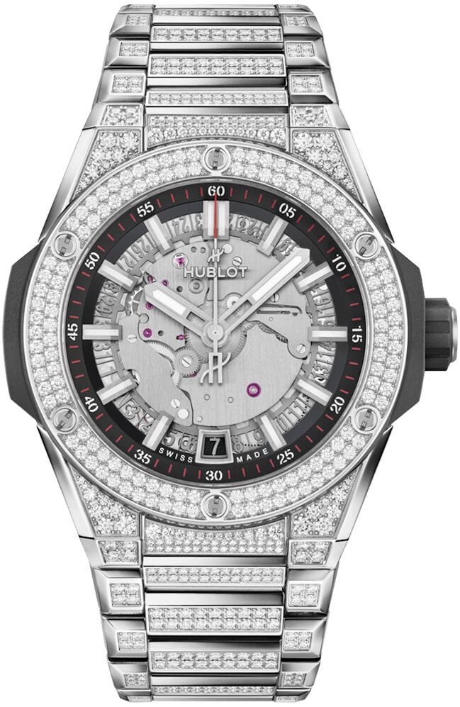 Hublot 456.NX.0170.NX.3704 Big Bang Integrated Time Only Titanium Pavé 40mm