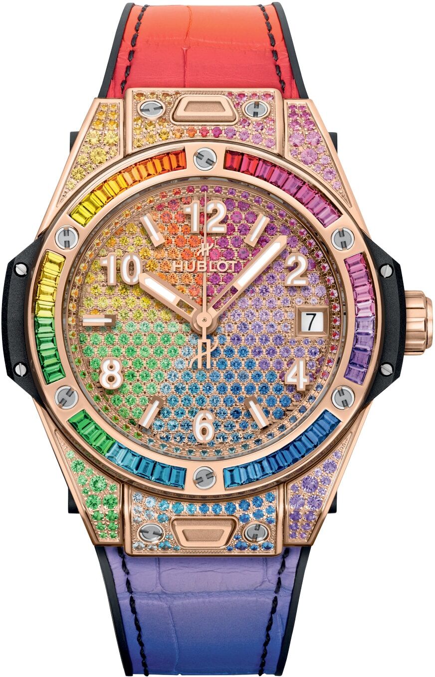 Hublot 465.OX.9900.LR.0999 Big Bang One Click Rainbow King Gold 39mm