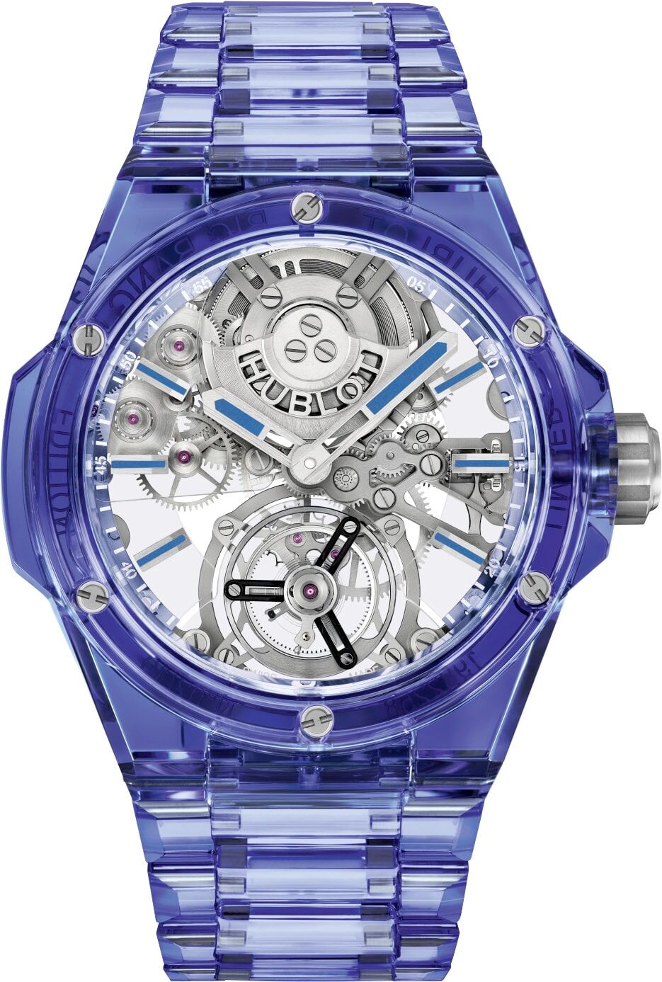 Hublot 455.JL.0120.JL Integrated Tourbillon Full Blue Sapphire 43mm