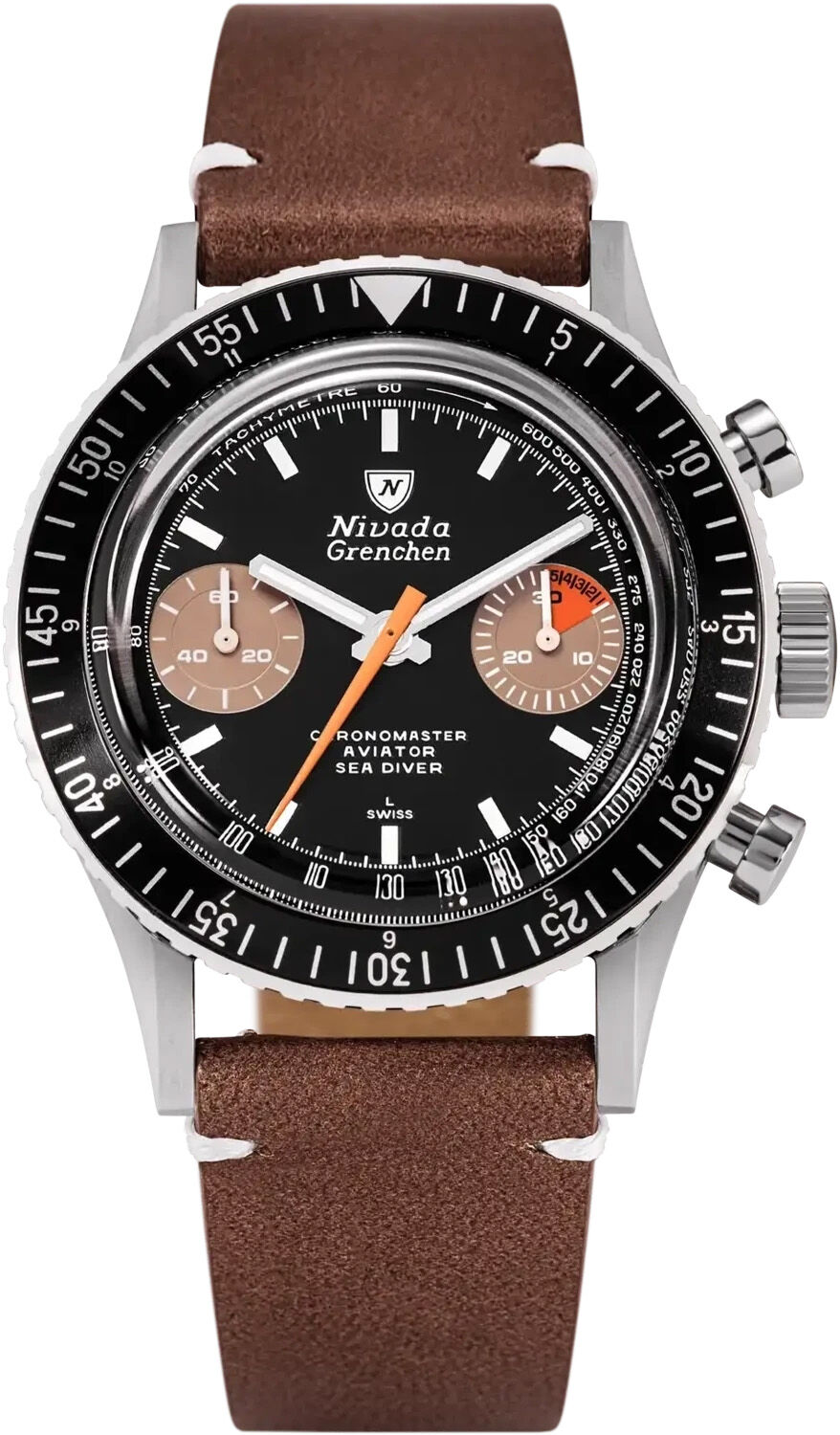 Nivada Grenchen Chronomaster White Orange Boy Manual 86012WM02L