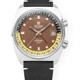 Nivada Grenchen 32061A15 Antarctic GMT Tropical Black Leather White Stitching Strap image 0 thumbnail