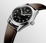 Longines L3.410.4.53.0 Pioneer Spirit Black Dial on Strap 37mm image 1 thumbnail