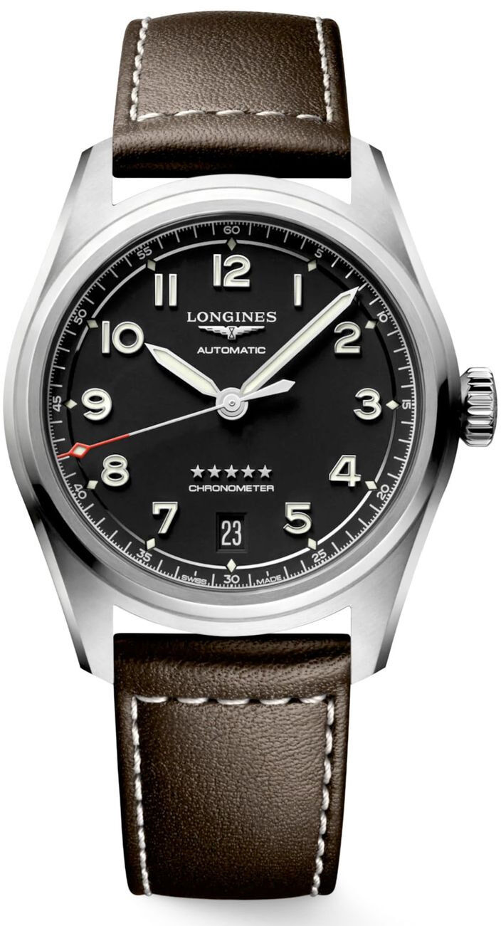 Longines L3.410.4.53.0 Pioneer Spirit Black Dial on Strap 37mm