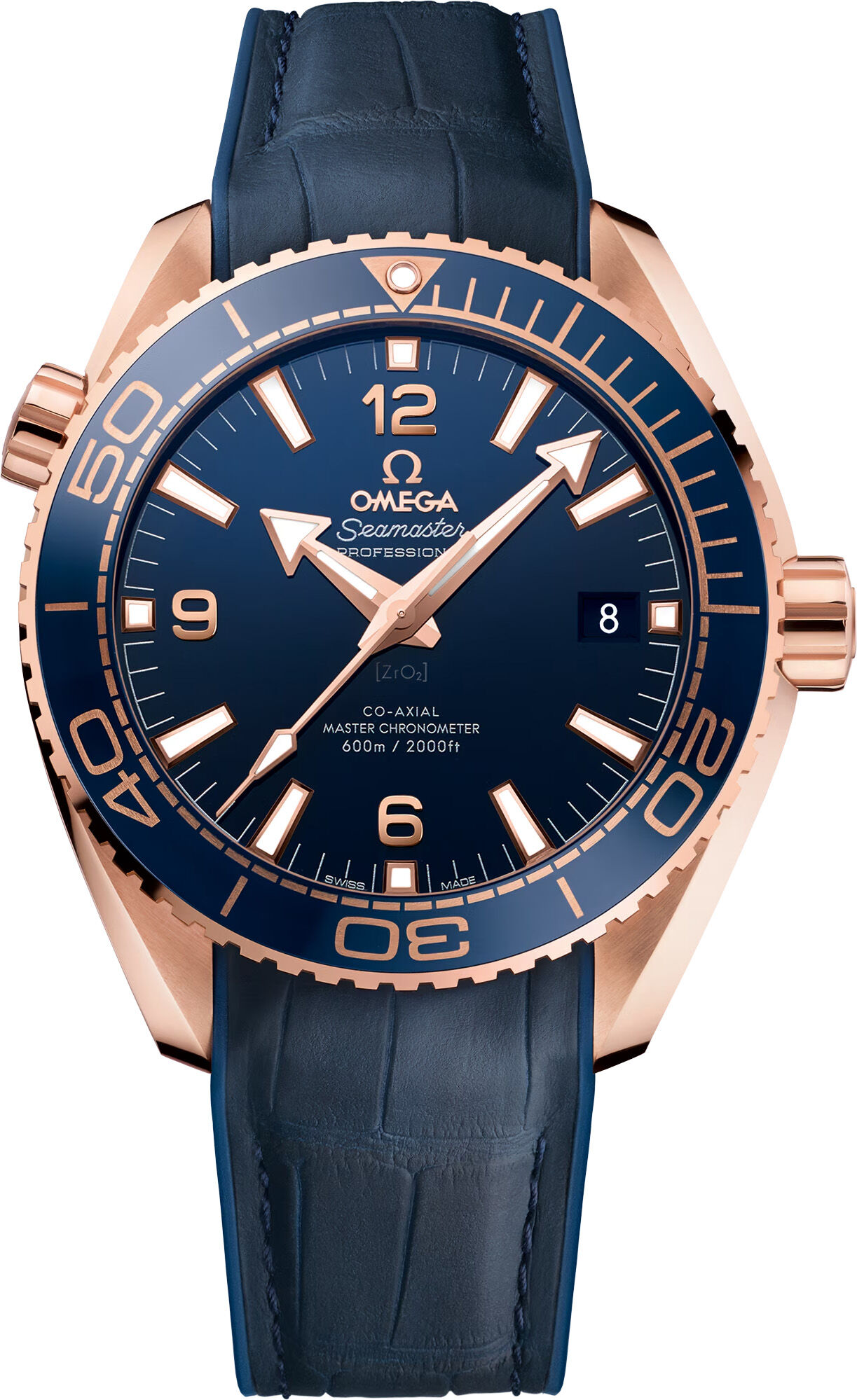 Omega Seamaster Planet Ocean 600M Sedna Gold on Strap