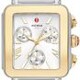 Michele MWW06K000069 Deco Sport Chronograph Gold-Plated White Silicone Strap image 0 thumbnail