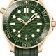 Omega Seamaster Diver 300M Moonshine Gold Green Dial on Rubber Strap image 0 thumbnail