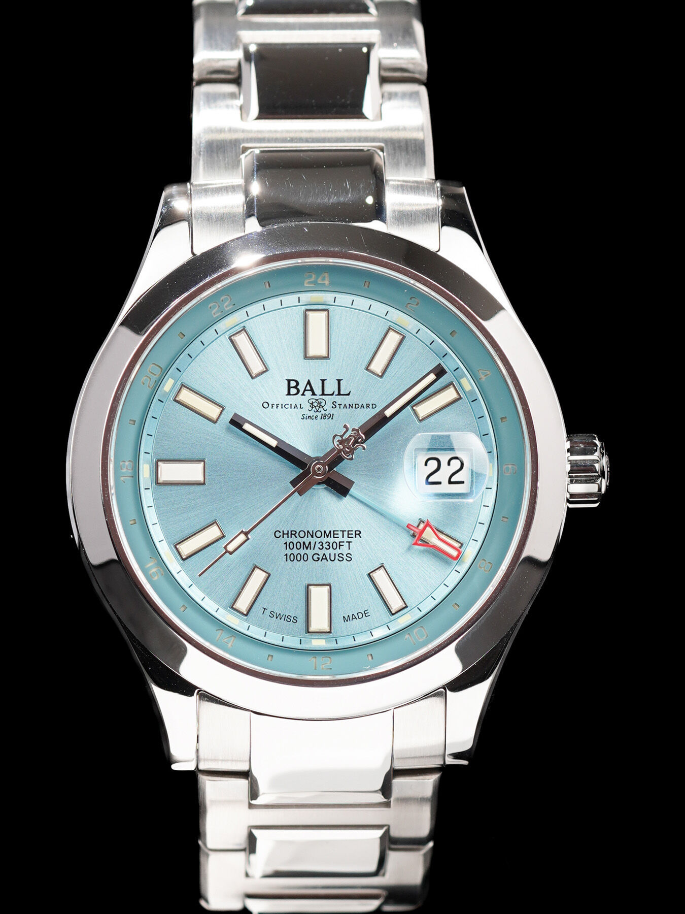 Ball GM9100C-S2C-IBER Engineer III Endurance 1917 GMT Ice Blue Dial Rainbow Tubes