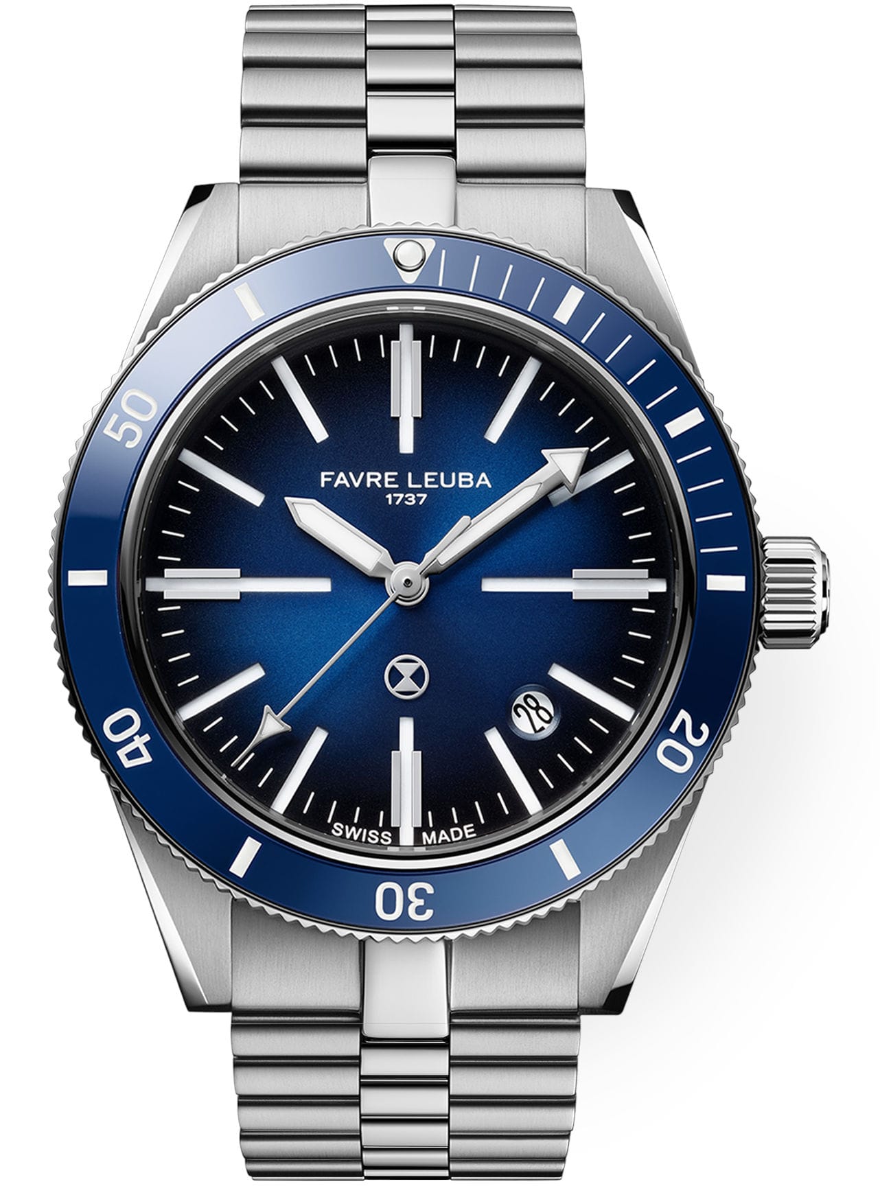 Favre Leuba 00.20308.101.02.200 Deep Raider Renaissance Blue Dial on Bracelet