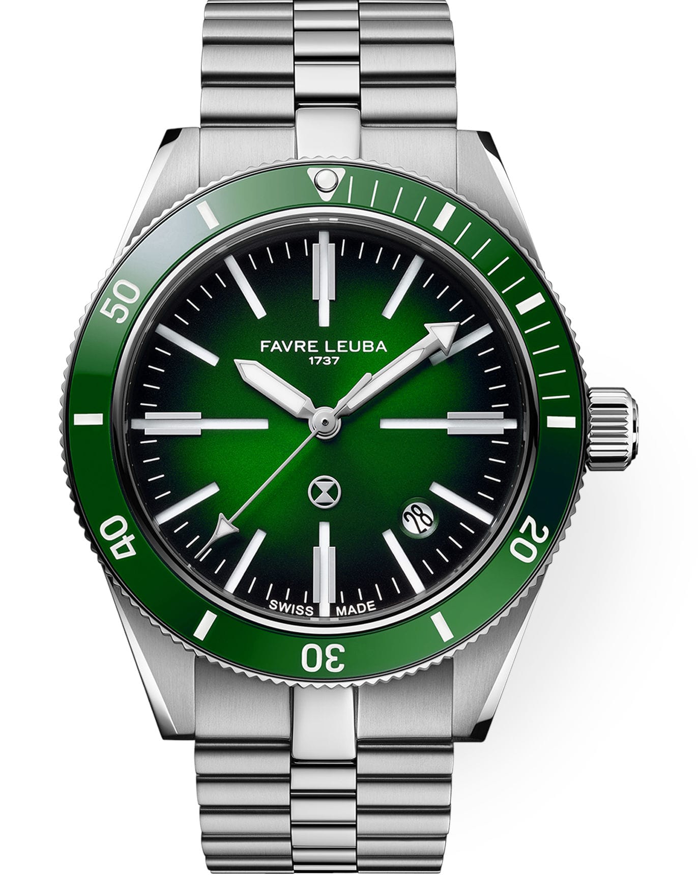 Favre Leuba 00.20308.101.03.200 Deep Raider Renaissance Green Dial on Bracelet