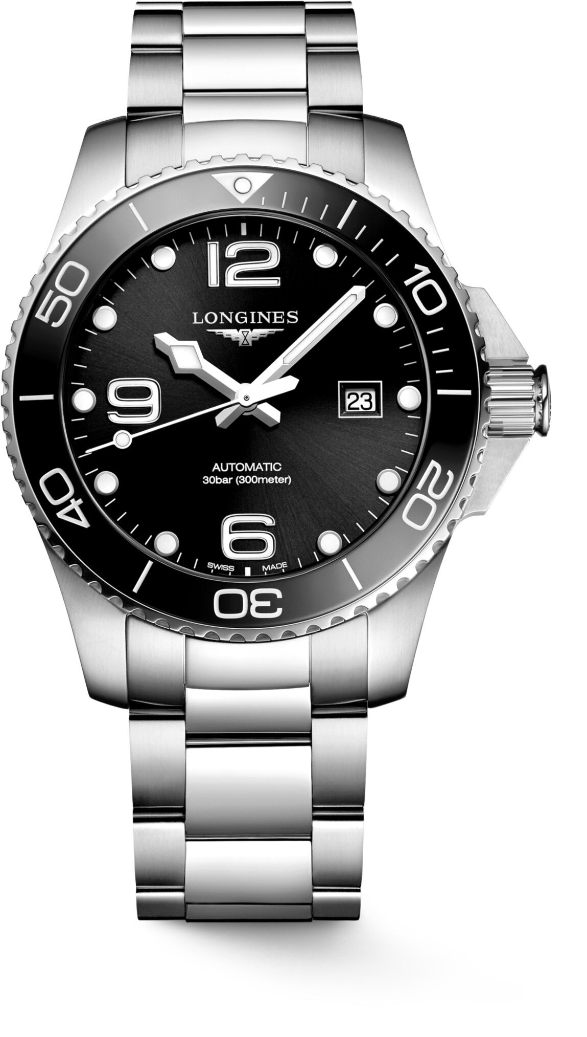 Longines L3.782.4.56.6 Hydroconquest 43mm Black Dial On Bracelet
