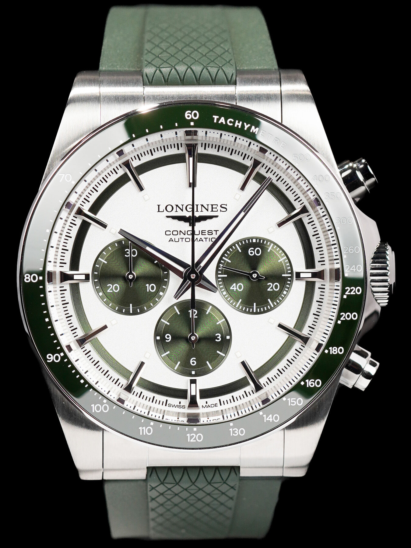 Longines L3.835.4.02.9 Conquest Chronograph Silver on Strap