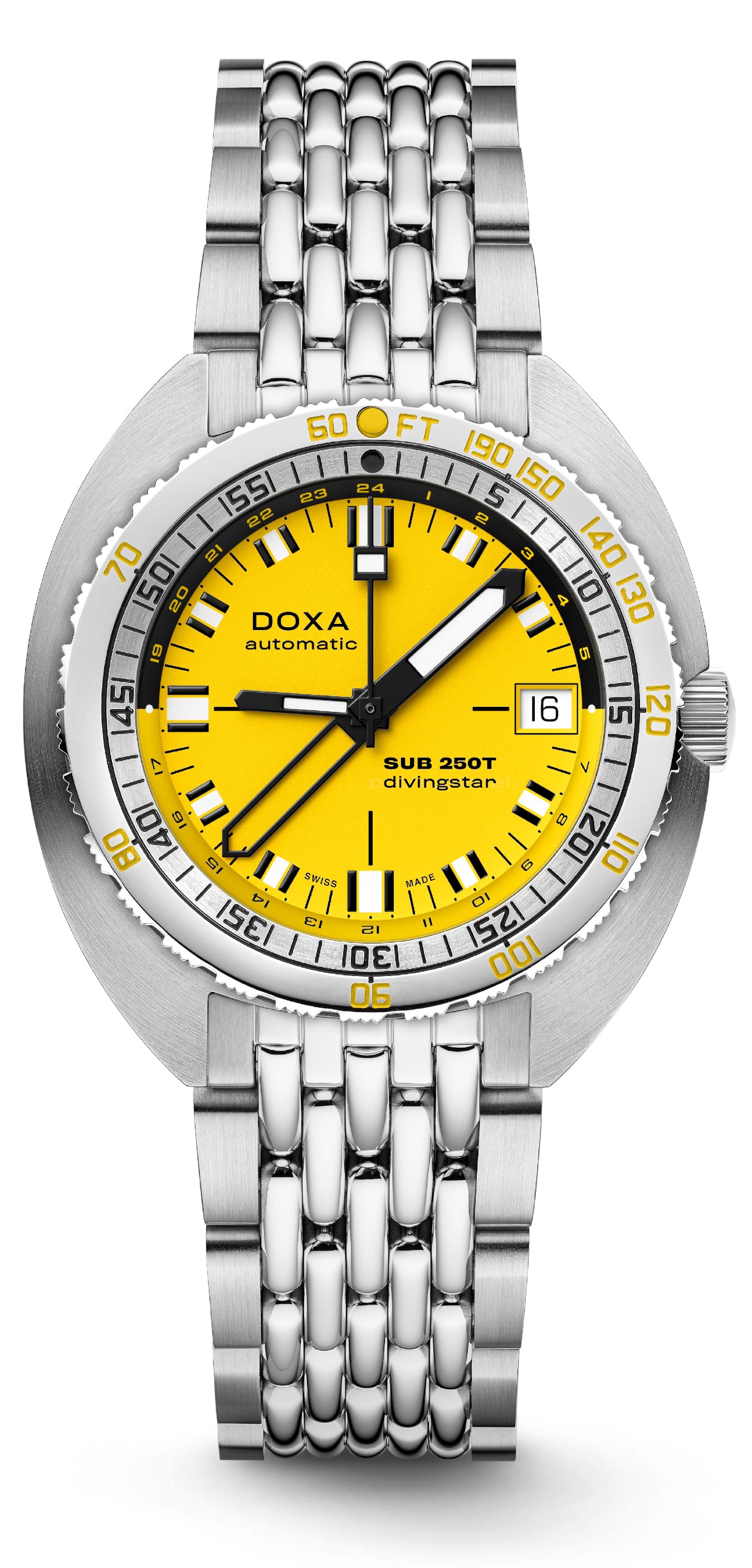 DOXA 855.10.361.10 SUB 250T GMT Divingstar On Stainless Steel Bracelet