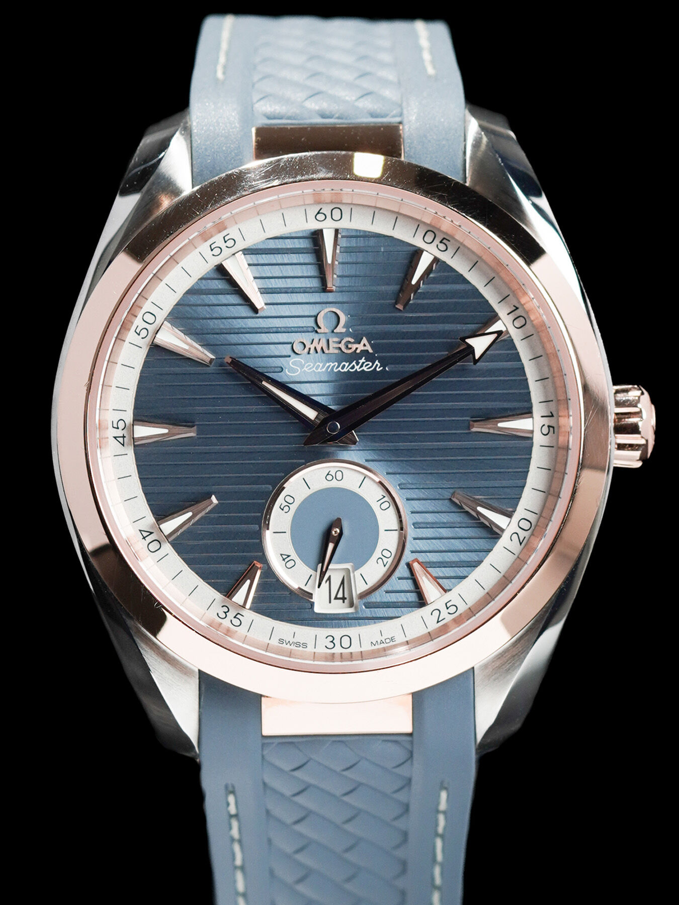 Omega 220.22.41.21.03.001 Seamaster Aqua Terra 150M Small Seconds Steel Gold Blue Dial 41mm