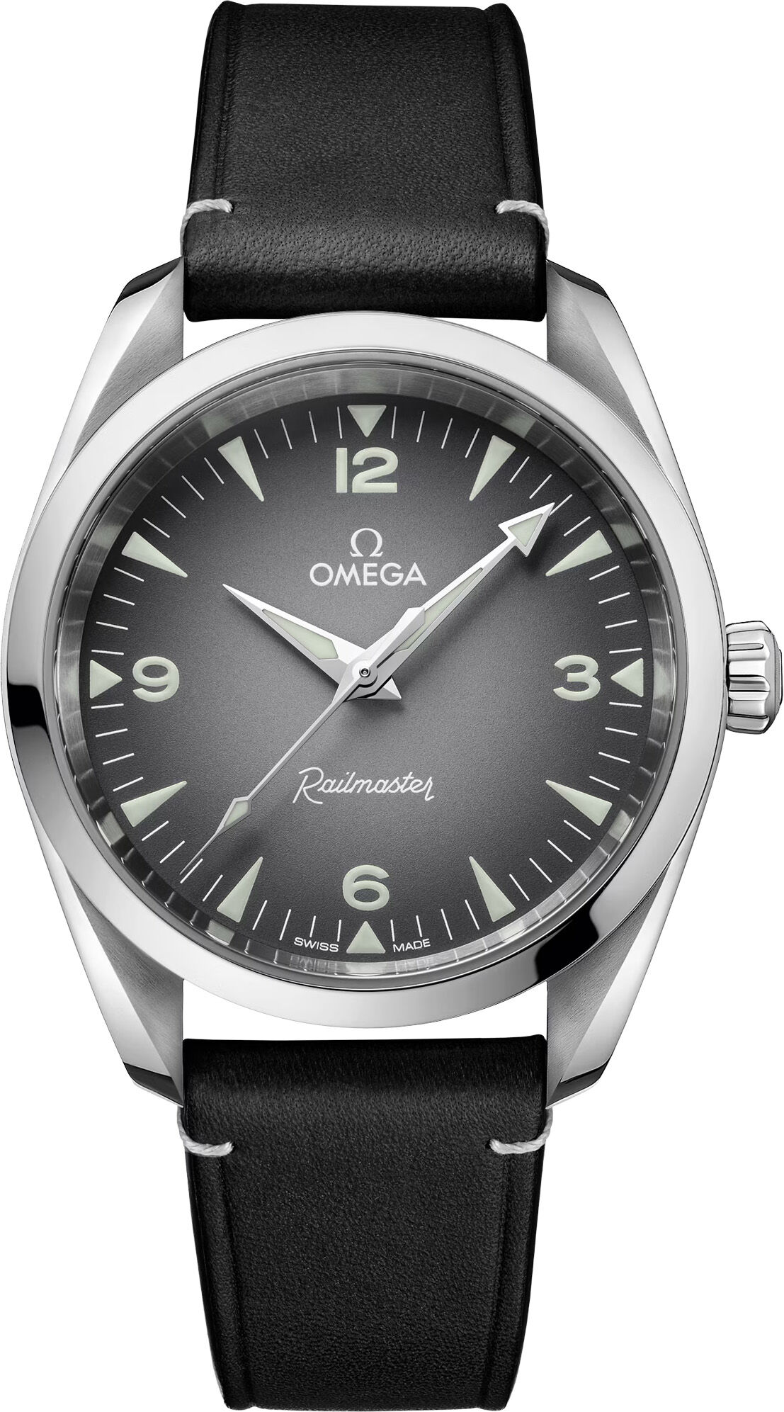 Omega 235.12.38.20.06.001 Railmaster on Leather Strap