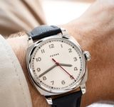 Fears BS24000A.045.047 Brunswick 40 Opaline Silver on Buffalo Leather Strap image 1 thumbnail