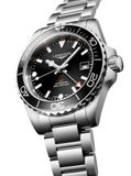 Longines Hydroconquest L3.790.4.56.6 GMT Sunray Black Dial on Bracelet image 2 thumbnail