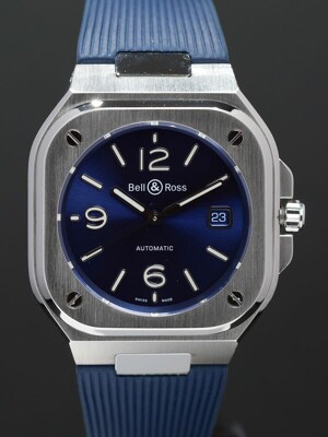 Bell & Ross BR05A-BLU-ST/SRB Blue on Rubber Strap