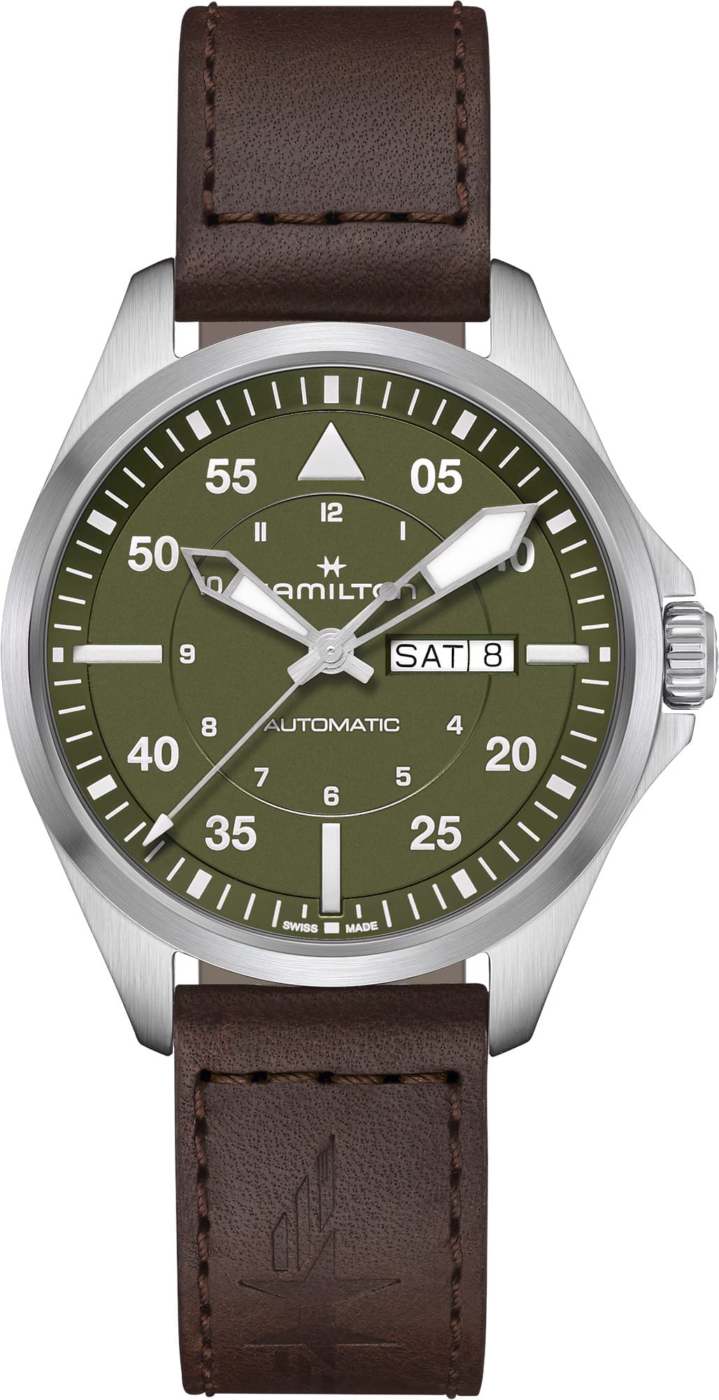 Hamilton H64635560 Khaki Aviation Pilot Day Date Auto 42mm