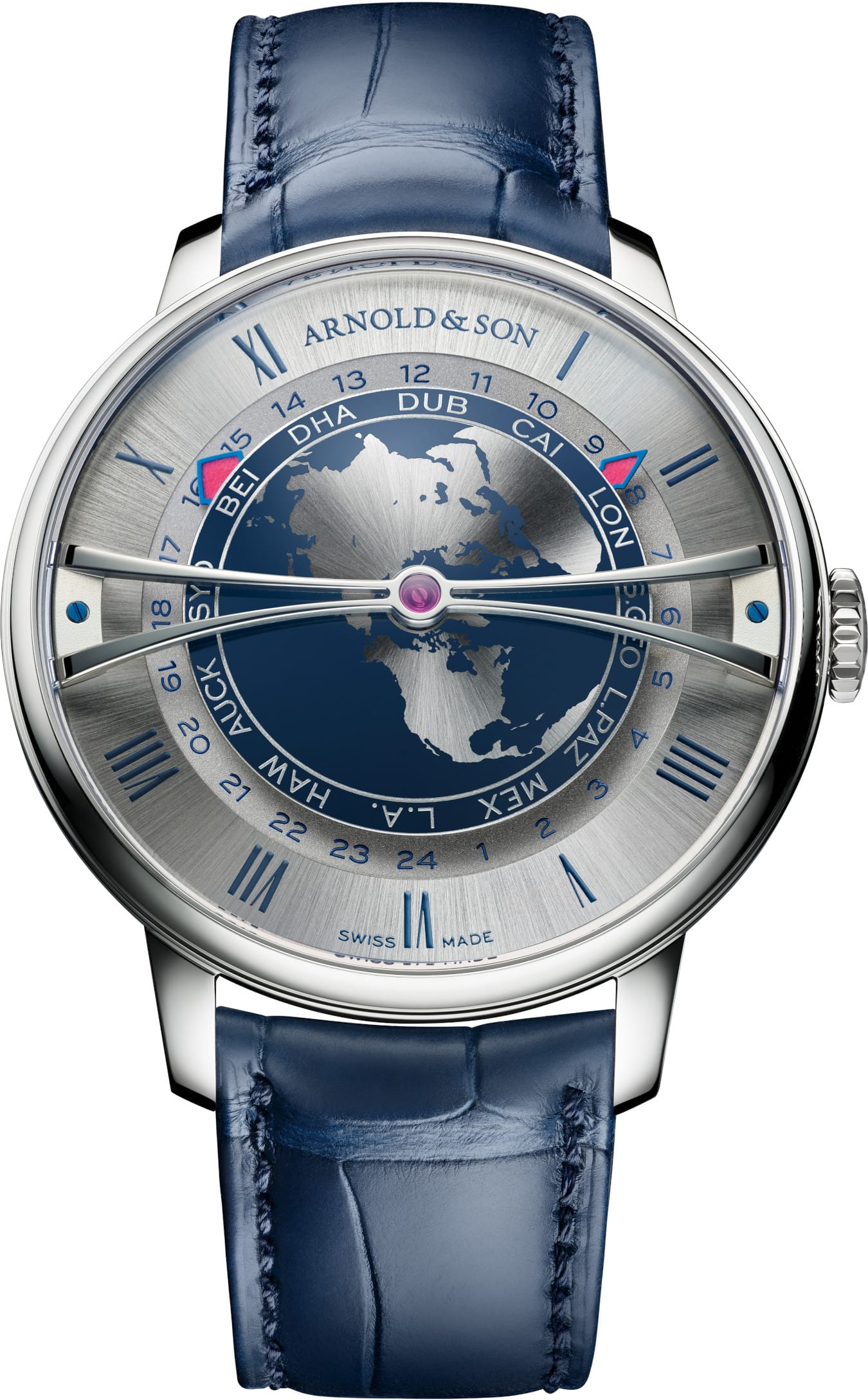 Arnold & Son 1WTBS.K01A.C0263S Globetrotter 42 Steel