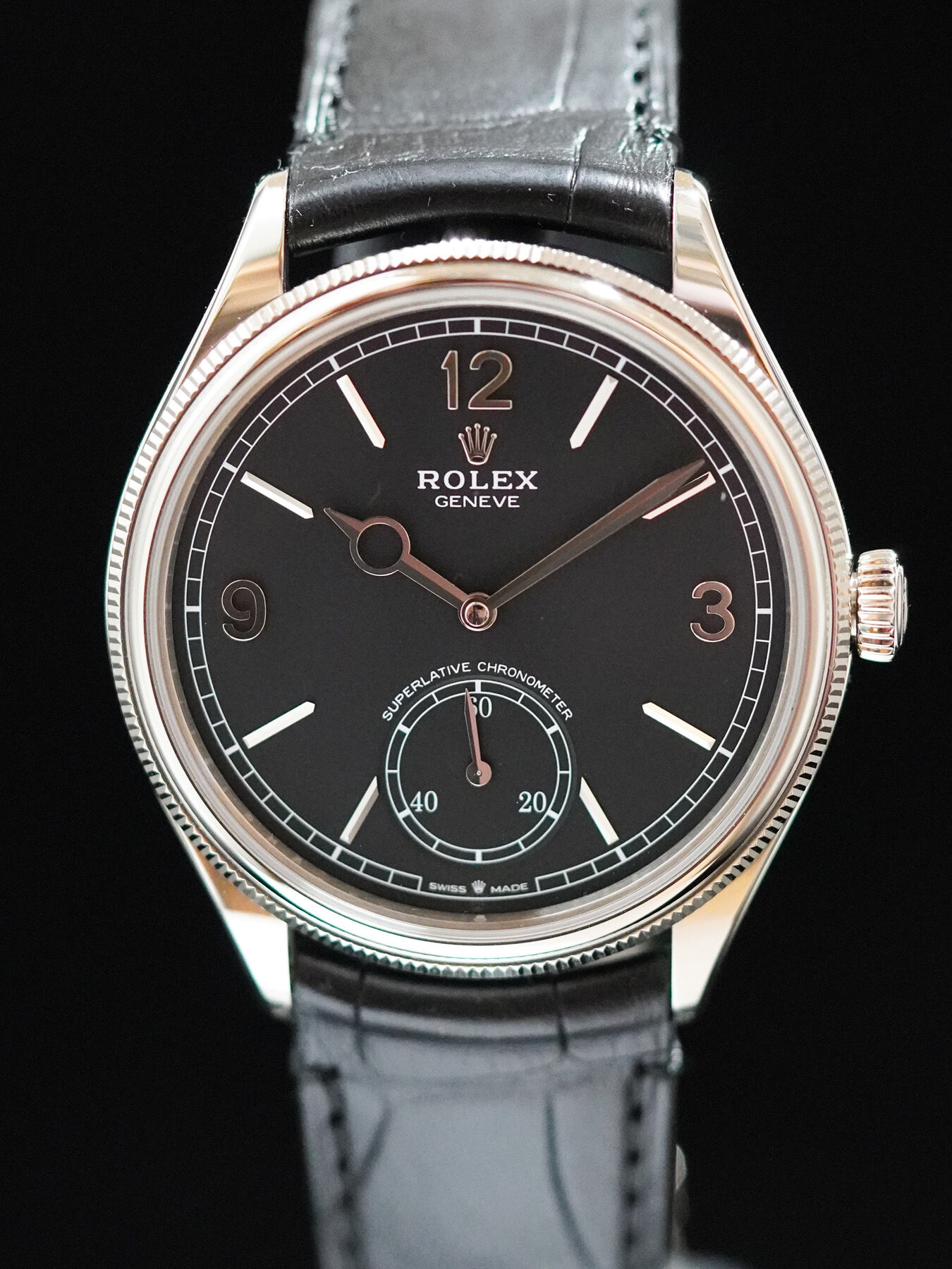 Rolex M52509-0001 Pertetual 1908 18K White Gold Black Dial