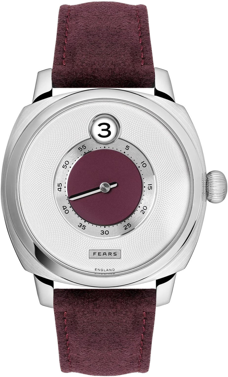 Fears BS240.500A.011.022 Brunswick 40.5 Jump Hour 'Barleycorn Plum' On Strap