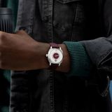 Fears BS240.500A.011.022 Brunswick 40.5 Jump Hour 'Barleycorn Plum' On Strap image 3 thumbnail