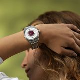 Fears BS240.500A.011.002 Brunswick 40.5 Jump Hour 'Barleycorn Plum' On Bracelet image 3 thumbnail