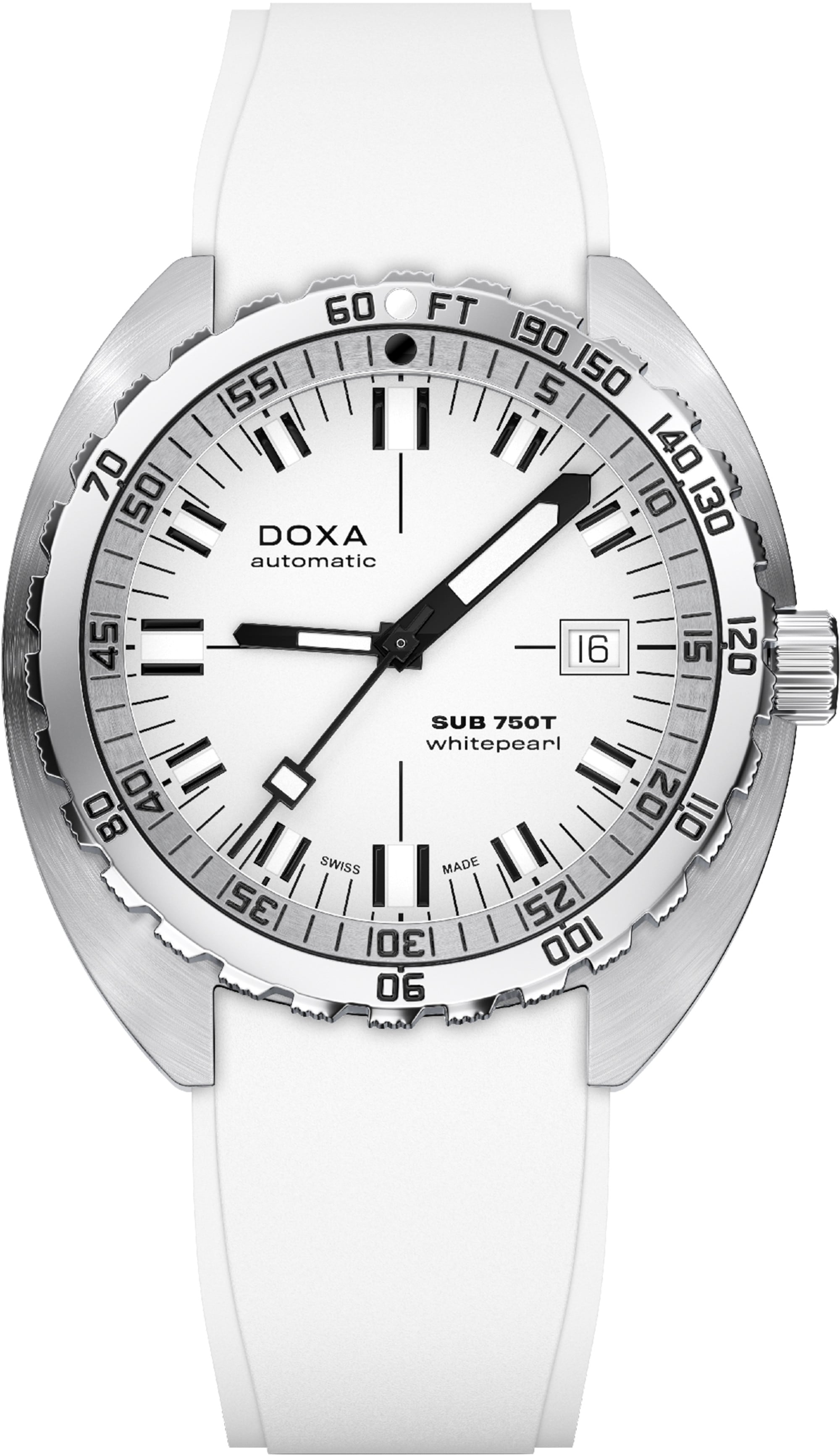 DOXA SUB 750T Whitepearl 825.10.011.23 On Strap