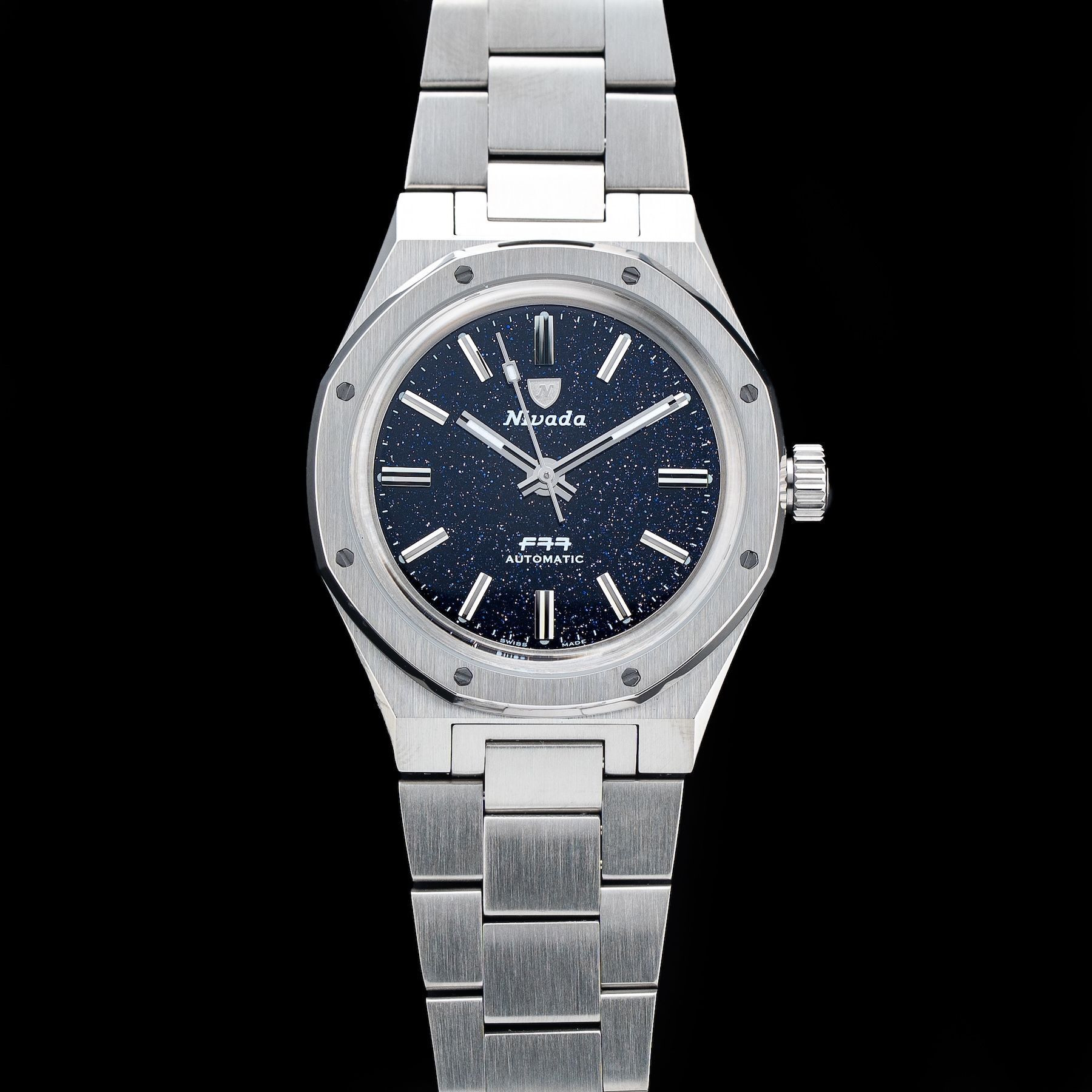 Nivada Grenchen 68018A77 F77 Titanium Dark Blue Aventurine