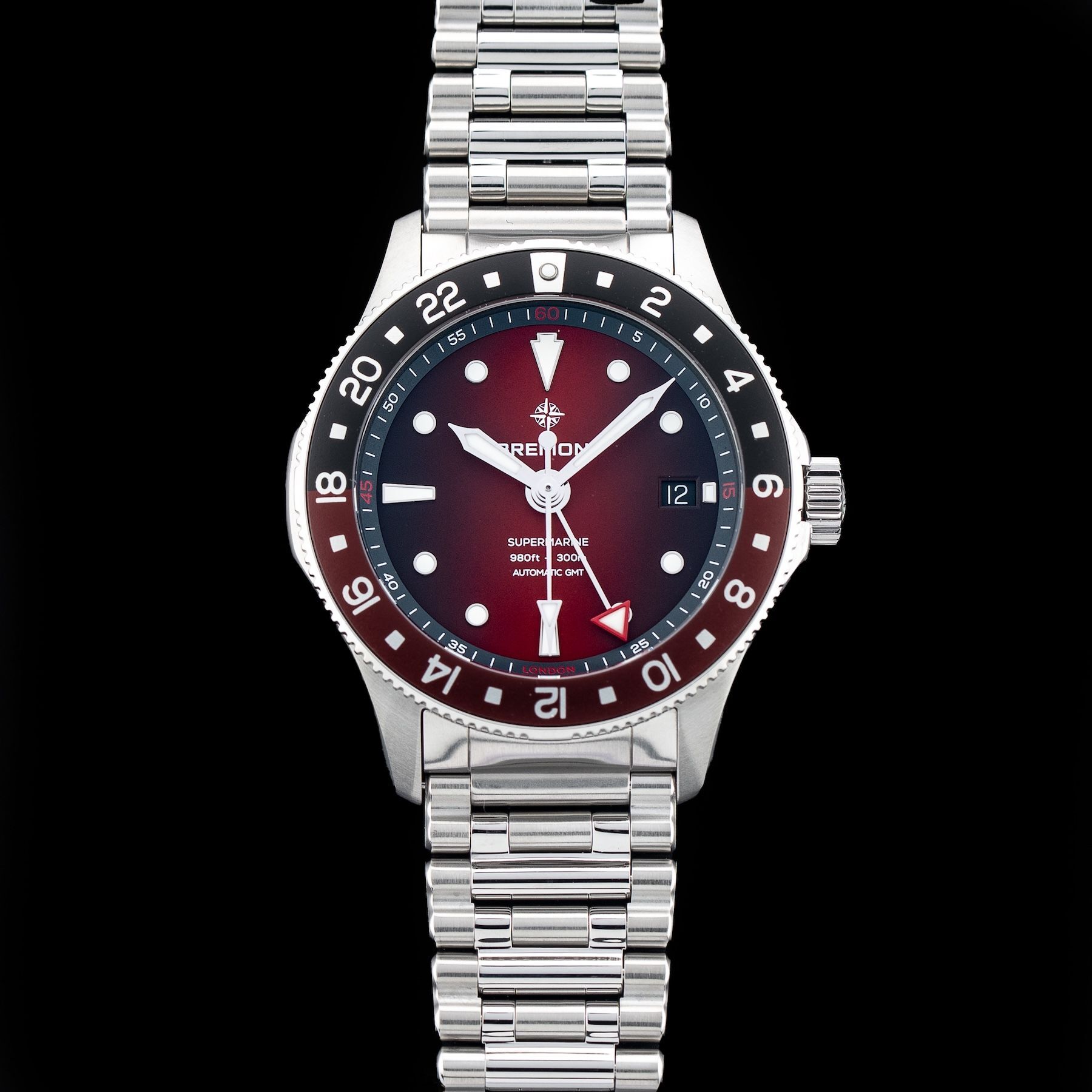 Bremont SM40-GMT-SS-RDBK-B Supermarine 300M GMT 'Ember' Red